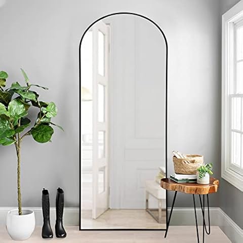 NeuType 163x54cm Ganzkörperspiegel Standspiegel Spiegel Groß Wandspiegel mit Ständer zum Stehen oder Anlehnen an die Wand, Bodenspiegel für Schlafzimmer Badezimmer Wohnzimmer Arched Cover