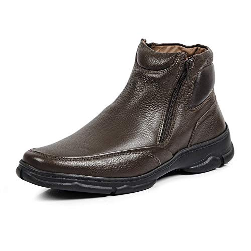 Coturno Linha Extremo Conforto Couro Floater Sem-stress Medical Line - 0112 - Café Cor:Marrom;Tamanh