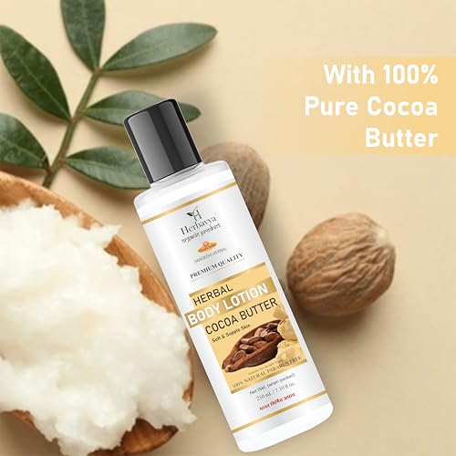 Image of Khadi Herbal Cocoa Butter Moisturizing Cream for Dry Skin | Daily Nourishing Skin Care for Soft and Smooth Skin 400ml.