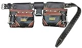 Leather Gold Genuine Leather Framer’s Rig Tool Belt 3450 Black, with 10 Sliding Pouches and 3...