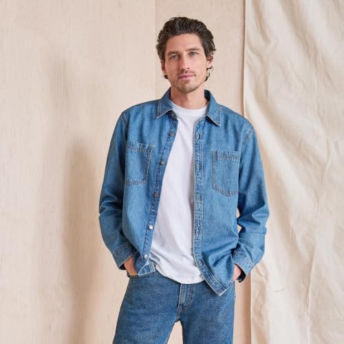Levi Strauss Signature Gold Men's Perfect Denim Shirt, (New) Heritage Haze, Large - image 2