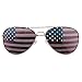 American USA Flag Design Metal Frame Aviator Unisex Sunglasses with Print Patterned Lens for Sun Protection, Driving, Eye Wear by Super Z Outlet (Gold)