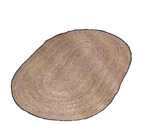 PANJIEい草円形カーペット 涼感マット 防虫防カビ 洗える 北欧風 和モダン リビングルーム用 夏の快適空間 (?円形*75*50cm)