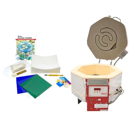 Delphi Glass Studio in A Box Kit | Glass Fusing Kiln, 96 Coe Glass, Supplies