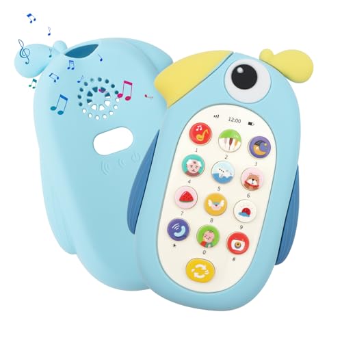 YTCYKJ 電子玩具電話 スマートフォン おもちゃの電話 赤ちゃん 携帯電話 幼児のおもちゃの電話 子ども おもちゃ 知育玩具 学習 英語 多機能 ライト 音楽 外国語 指遊び 人気 プレゼント バッテリ別売 (オウム)