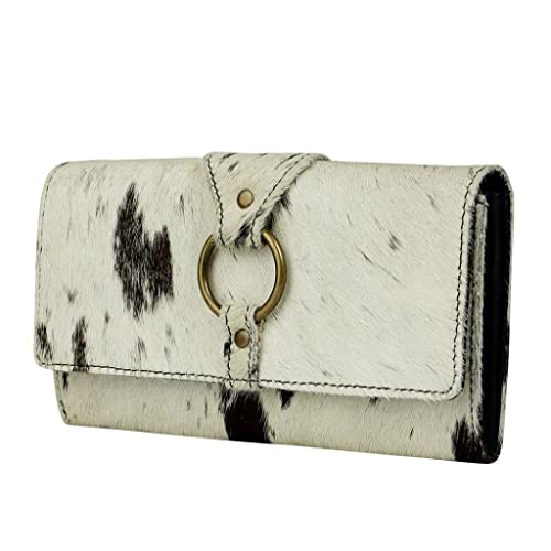 Myra Bag Women's Wallets - RFID Blocking Cowhide Leather Wallet, Credit Card Holder in White and Black2
