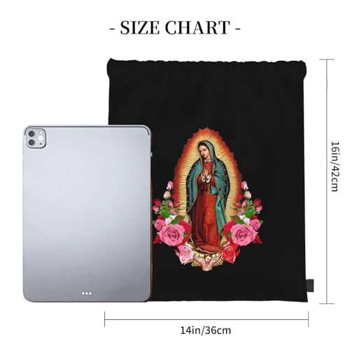 Our Lady of Guadalupe Virgin Mary Drawstring Backpack Bag Sport Gym Sackpack for Men Women4