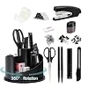 deli Office Supplies Set, Desk Accessory Organizer Kit, Black