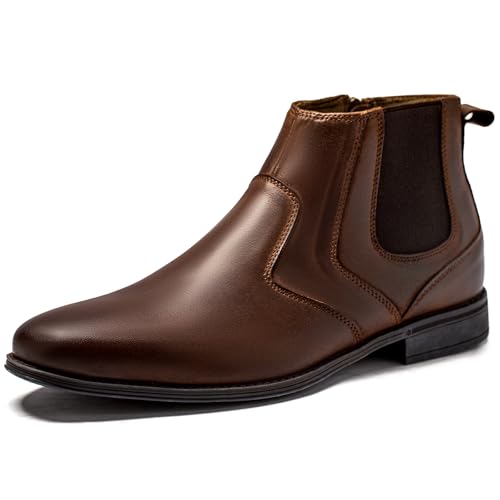 Image of Holy dove Chelsea Boots Men - Genuine Leather,Chelsea Boots for Men with Side Zipper, Casual Slip-On Ankle Boots, Chukka & Oxford Style Dress Boots