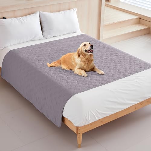 HouYa-Tec 127 * 100cm Tappeti Lavabili per Cani,Copridivano & Copriletto Impermeabile per Cani, Tappetini Assorbenti per Cani, Tappetino per Addestramento del Cane (grigio chiaro, S)