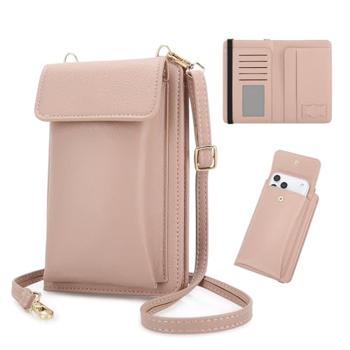 DOB SECHS Leather Passport Wallet Crossbody Phone Bag, RFID Blocking Passport Holder Credit Cards...