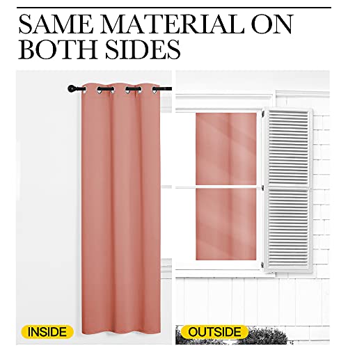 Image of NICETOWN Coral Room Darkening Curtain Drapes - Window Treatment Light Blocking Privacy Curtain Panels for Home Decoration (Set of 2, 42 inches by 95-inch)