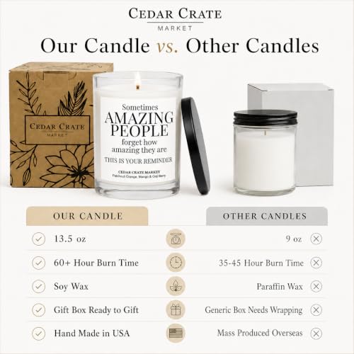 Thank You Gifts for Women, Encouragement Gifts for Women - You are Amazing Friend Candle, Inspirational Birthday Candles for Her, Uplifting Thoughtful Presents, Patchouli Orange Mango Goji Soy Candle - Image 2