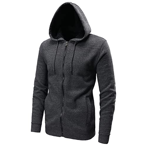 OHSNMAKSL Men's Full Zip Hoodie Fleece Jacket Sweatshirt Lined