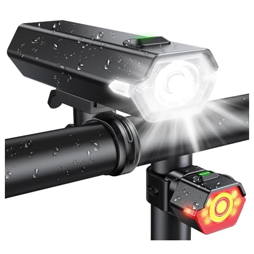 Cuvccn 1000 Lumen Super Bright Bike Lights, 4+6 Modes Rechargeable Bicycle Lights Front & Rear with Side Lights, IP65 Waterproof & 360°Rotatable Bike Headlight for Day/Night Riding Safety