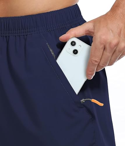 Image of Men's Workout Shorts with Zipper Pockets for Running, Gym, Hiking, Yoga