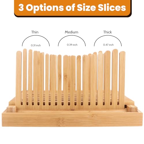 image for SHTALHST Bread Slicer, Bamboo Bread Slicer Guide Adjustable with 3 Sli