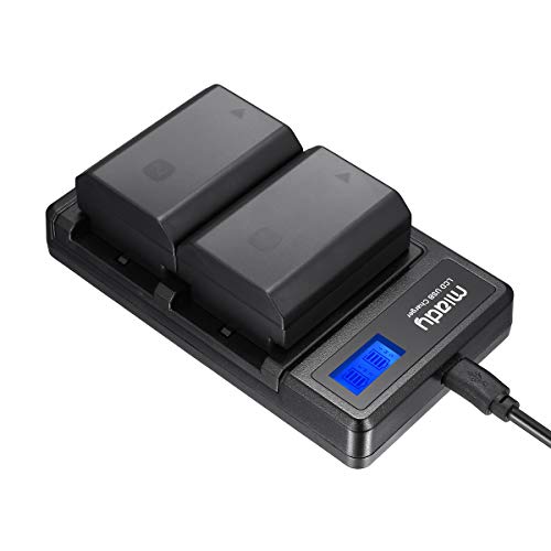 Miady NP-FZ100 Batteries and Dual LCD Charger Set Compatible with Sony A7III, A7RIII