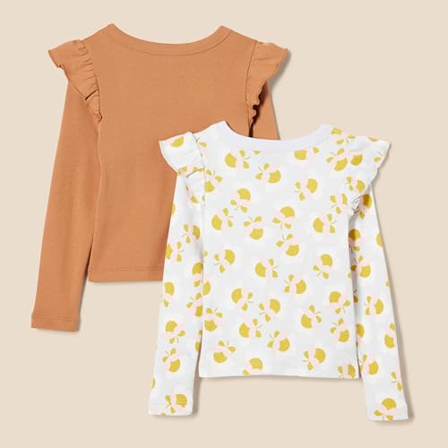 Image of Amazon Essentials Girls and Toddlers' Long Sleeve Ruffle T-Shirt