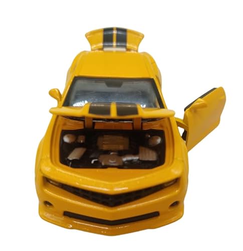 2 Carrinhos De Ferro Carro Camaro Amarelo Vermelho Fricção Carro Miniatura Colecionáveis Abre Portas