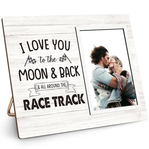 Image of I Love You to the Moon and Back, All Around The Race Track, Couple Picture Frames, Wedding Frames for the Couple Wedding Gifts, Birthday Gifts for Boyfriend, Girlfriend