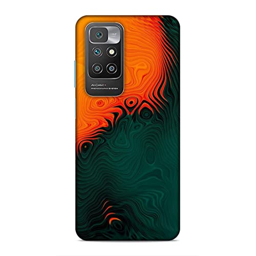 Image of Printed Mobile Back Hard Case Cover for Xiaomi Redmi 10 Prime | Orange, Green, Wave, Cool Theme-2188