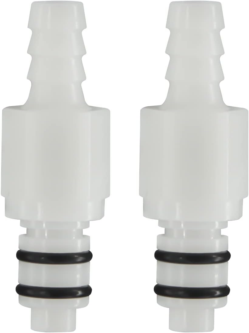2PCS 1/4" 3/8" 5/16" Plastic In-Line Hose Barb Coupling Insert Quick Connector, Shut-Off Valved in Tube Quick Connector, Male Quick Connect Hose Fittings (2x Male Connector) (5/16")