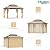 GAZEBEST 10x12 ft Hardtop Gazebo Outdoor Aluminum Patio Gazebo Double Roof Galvanized Steel Canopy with Netting and Curtains for Garden, Backyard, Deck and Lawns.