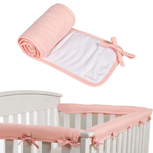 SZRUNZHU 3pc Crib Rail TeethingCrib Rail Teething Designed for Crib Top Rail Only (Not Side Rails) Furniture Edge Protector (Pink)