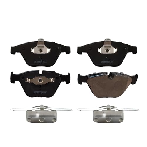 Image of Detroit Axle - Ceramic Brake Pads for 2011 BMW 535i xDrive Front and Rear Ceramic Brake Pads with Hardware Replacement