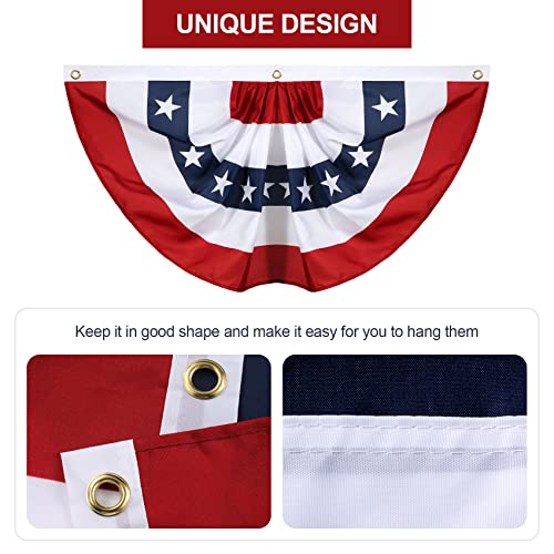Sunshane Usa Pleated Fan Flags American Us Bunting Flag Half Fan Stars And Stripes Banners For 4Th Of July Memorial Day Patriotic Outdoor Decorations (6, 1.5X3Feet) #TOP3
