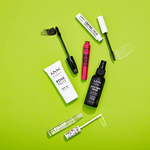 NYX Professional Makeup Veganistische formule met Pore Filler Primer, Control Freak wenkbrauwgel, On the Rise mascara, Filler Instinct navulbare lipgloss en make-up-instellingsspray, 5-delig - Image 3