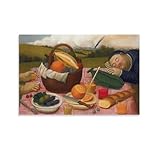 Fernando Botero Picknick-Gemälde, Wandkunst-Poster, 3 