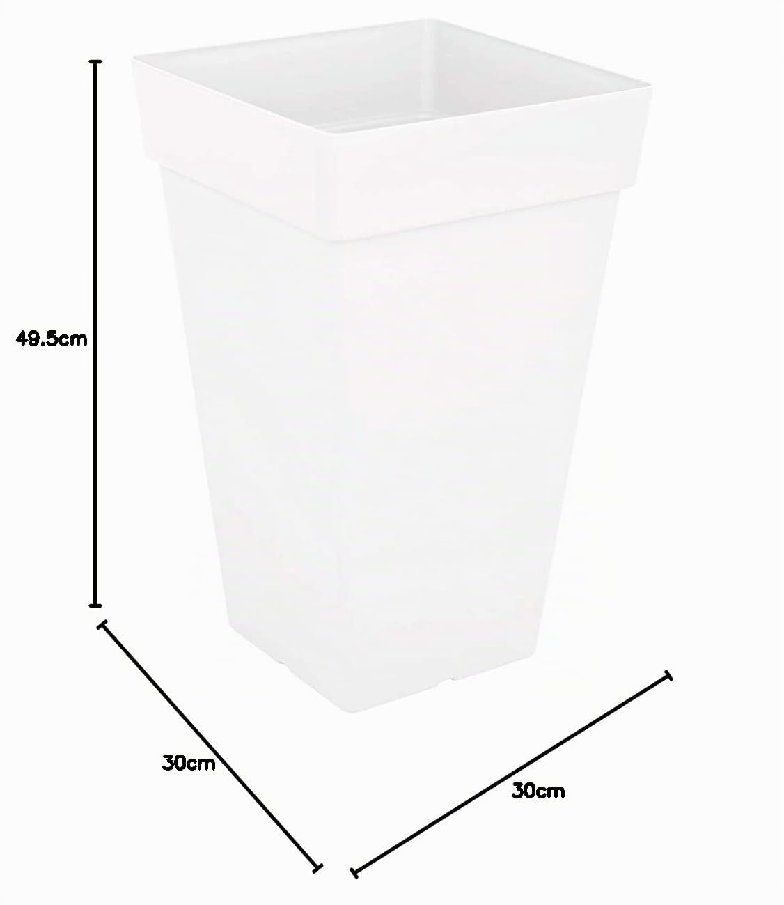 Artevasi Vaso Alto Quadrato, Capri 50 cm, Bianco