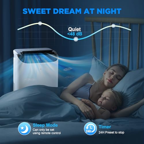 14000 btu portable air conditioners with remote control 3-in-1 free standing cooling ac unit with fan amp dehumidifier cools room up to 700 sqft smartsleep mode3 speedauto swing24h timer