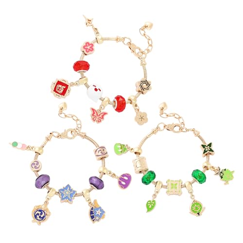 Anime Jewellery Bracelet for Women Gamer - Metal Gemstone Bracelets Jewellery Bracelets Gift Box for Game Fan Collection Girls Men Gifts