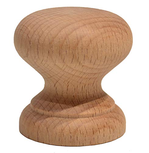 Centurion 45mm Wooden Cabinet Knobs (10 Pack), Solid Unfinished Wood Drawer Knobs for Cabinets Cupboards & Furniture