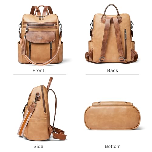 Image of Shrrie Backpack Purse for Women Fashion Leather Backpack Purse Designer Travel Backpack Convertible Shoulder Bag with Wristlet
