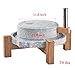 Stone Grain Mill - Manual Flour Mill with Stable Wood Base, Natural Granite Stone Grinder Mill for Dry & Wet Use, Home Kitchen Tool (11.8 x 15.8 inch)