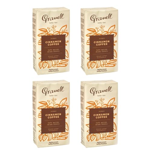 Cafés Granell 1940 - Cafe Canela | Pack Café Molido, Cafe Molido Natural - Arabica 100%, Café Sabores - 4 x 250 gr