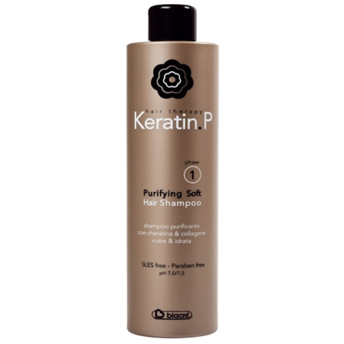 Kit Set completo trattamento capelli ristrutturante Keratin P Biacre' Shampoo + Maschera + Lozione spray