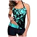 Bartira Maillot de bain 2 pièces pour femme avec short pour garçon, bleu, L