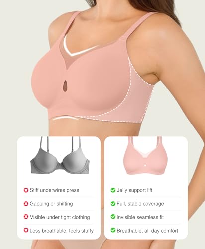 Image of Popilush Womens Wireless Push Up Bra Comfortable Supportive Everyday Bra