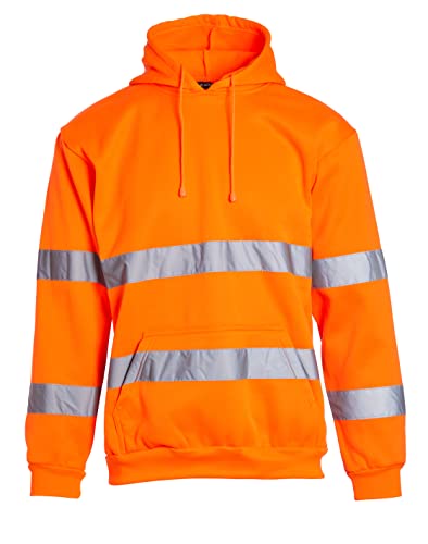 Sudadera con capucha amarilla reflectante alta visibilidad trabajo exterior