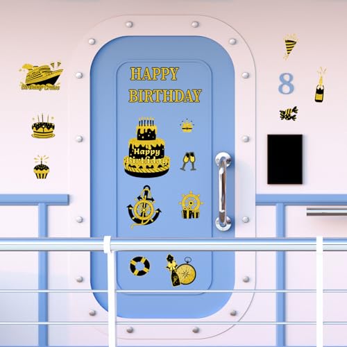 Imanes decorativos negro oro para cumpleaños 16 unidades miniatura 4