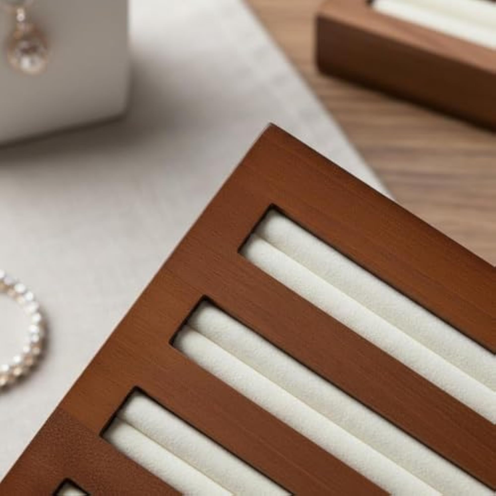 Wooden Band Display Tray Solid Wood Jewelry Tray