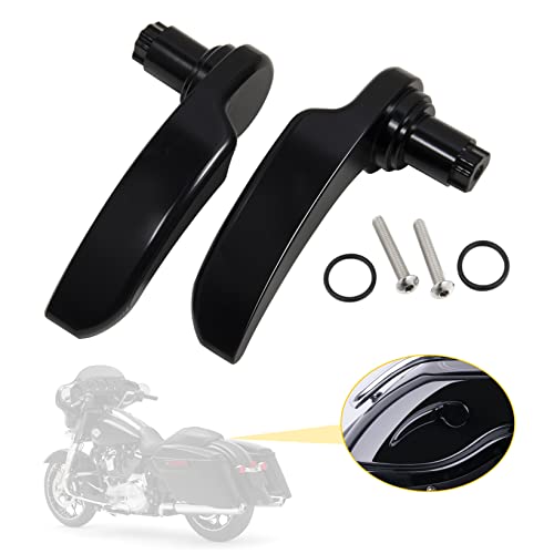 Anonemoto Black Saddle Bag Latches, Saddlebag Lifters Compatible For Harley Touring 2014-2023 Street Glide Electra Glide Road King With Hard Bag Aluminum Saddle Bag Latch Handle For Motorcycle #TOP7