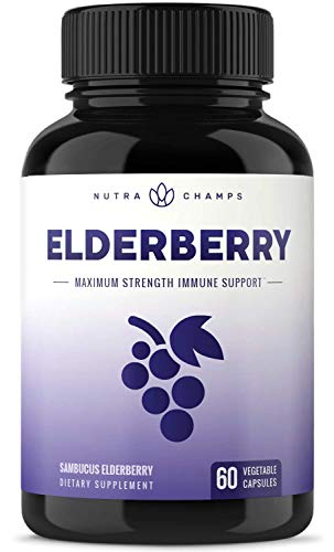 Elderberry Capsules 1200mg - Premium Supplement for Powerful Immune System Support & Relief