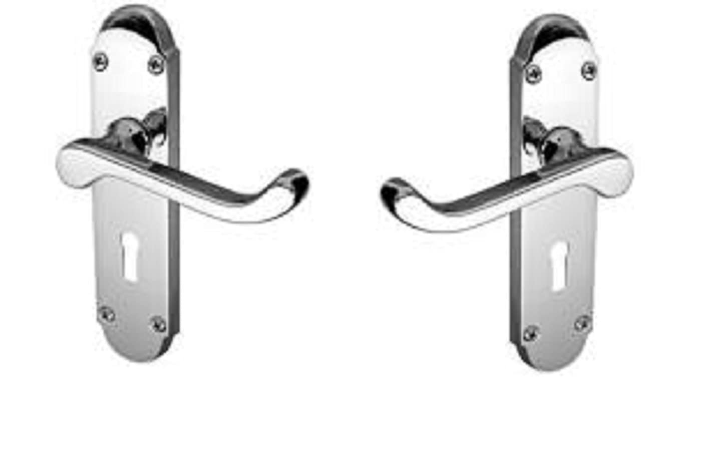 Haven Heritage Door Handle Polished Chrome Epsom Style Victorian Scroll Lock