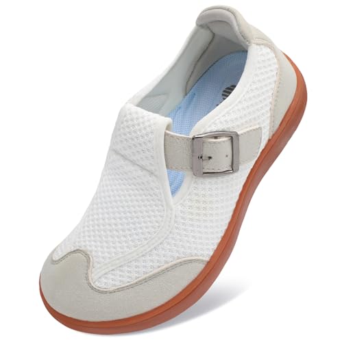 Image of BARERUN Womens Walking Shoes Wide Diabetic Shoes for Women Slip On Barefoot Orthopedic Bunion Neuropathy Arthritis Edema Bunion Sneakers Indoor Outdoor with Zero Drop Rubber Sole